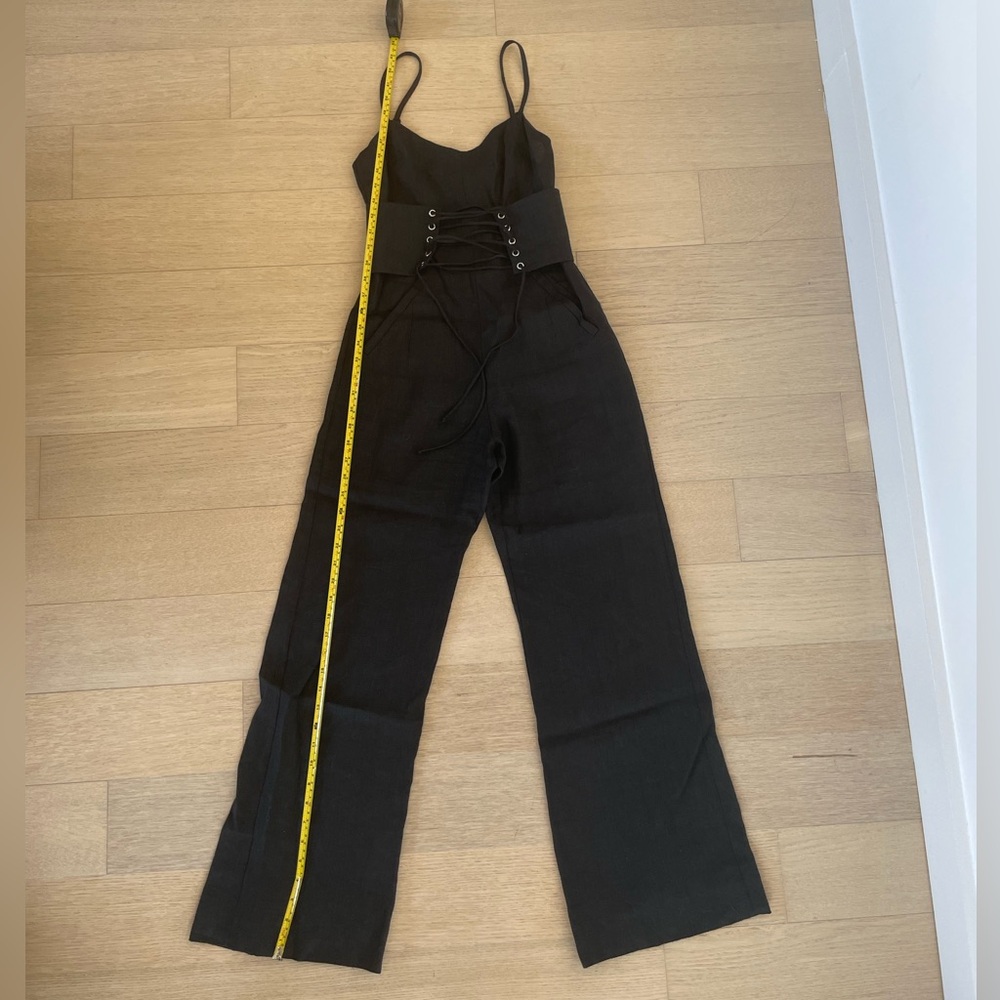Reformation Black Corset Jumpsuit